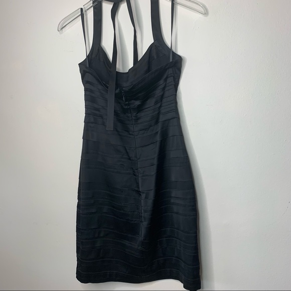 BCBG BLACK (ORE6G229) PANEL SATIN HALTER DRESS 4 - Picture 4 of 6